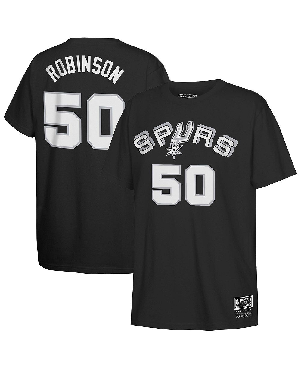 Футболка Mitchell & Ness David Robinson Black San Antonio Spurs Hardwood Classics Name & Number