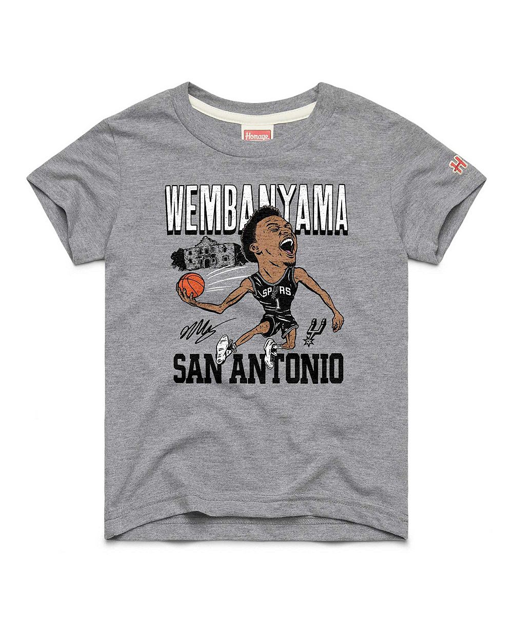 Homage Детская футболка Gray San Antonio Spurs Victor Wembanyama Caricature Tri-Blend
