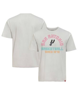 Sportiqe Men's and Women's Silver San Antonio Spurs Outline T-Shirt