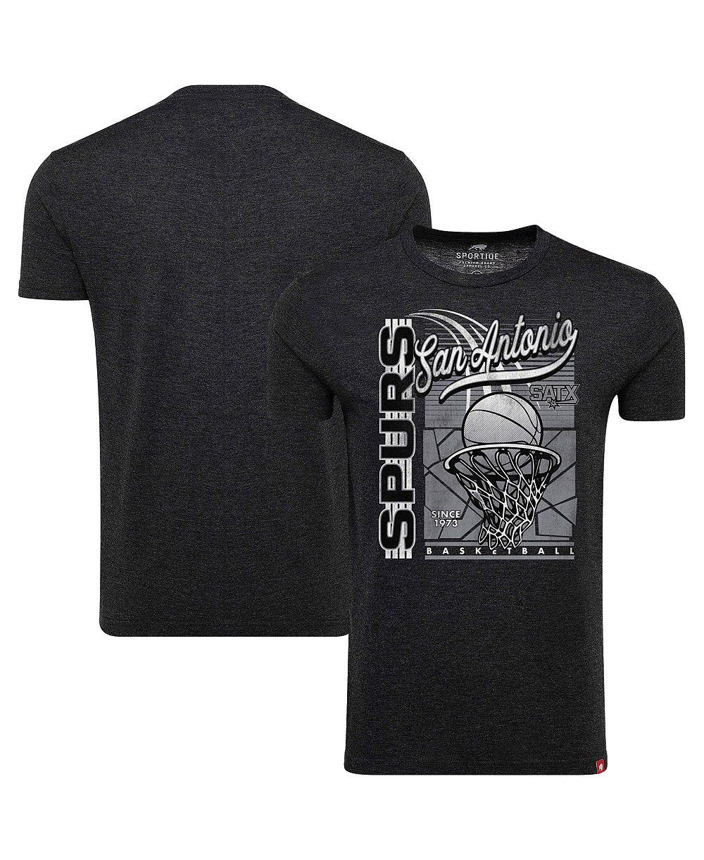 Футболка Sportiqe Black San Antonio Spurs Comfy Waygrass Tri-Blend для мужчин и женщин