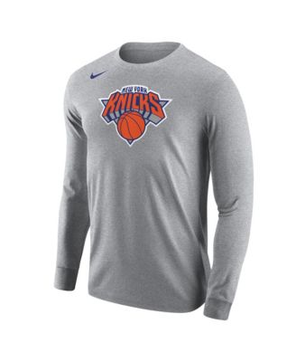 Nike Мужская футболка с длинным рукавом Gray New York Knicks Core