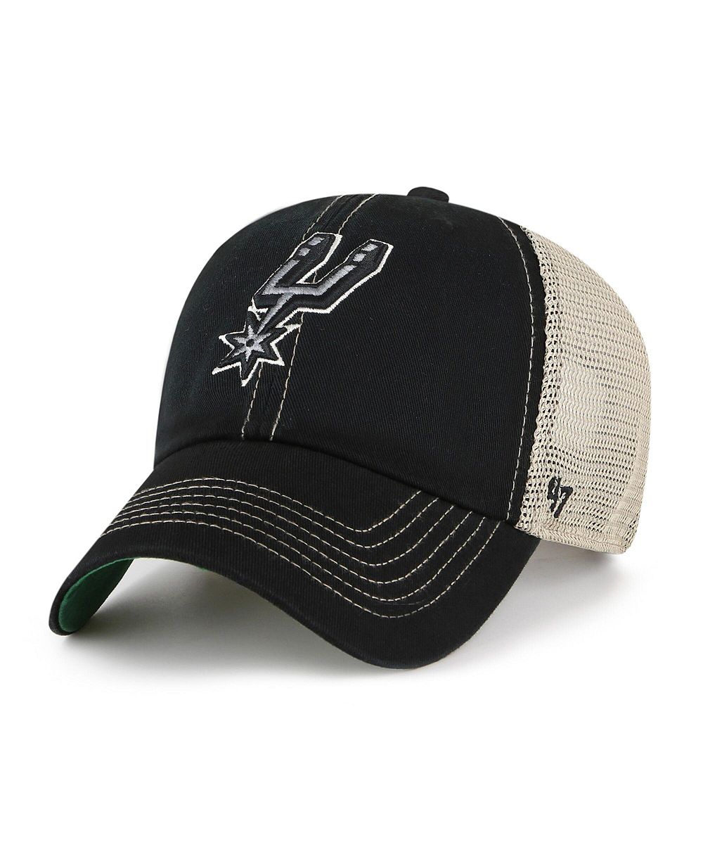 Мужская кепка '47 Brand Black San Antonio Spurs Trawler Clean Up Trucker Adjustable