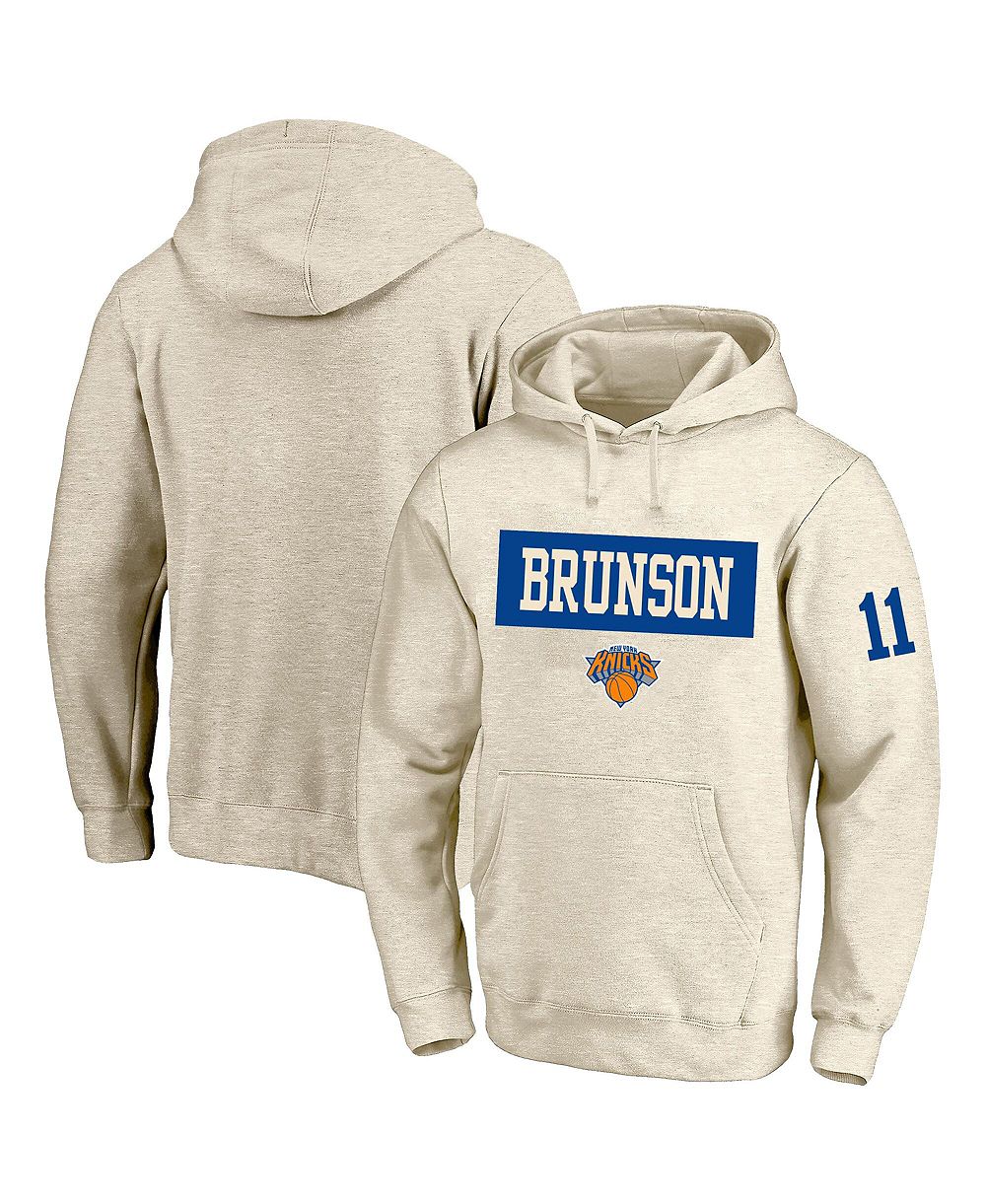 Мужское худи Profile Jalen Brunson Cream New York Knicks Big & Tall