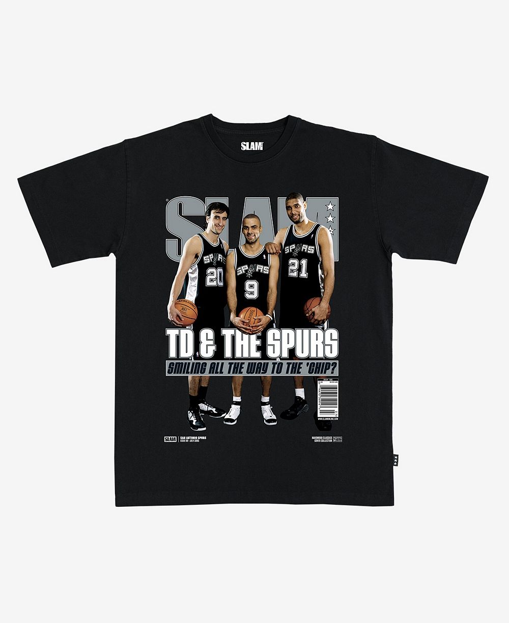 Slam Мужская и Женская футболка San Antonio Spurs Hardwood Classics Cover