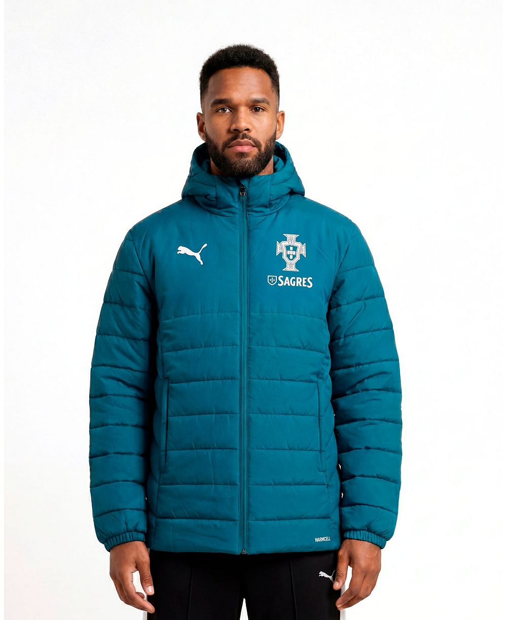 Puma Men's Teal Portugal National Team PumaTech Full-Zip Hooded Jacket