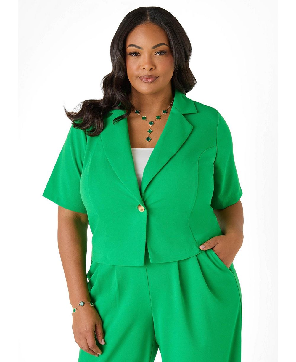 Ashley Stewart Женский укороченный блейзер из крепа Plus Size