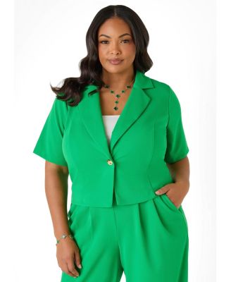 Ashley Stewart Женский укороченный блейзер из крепа Plus Size