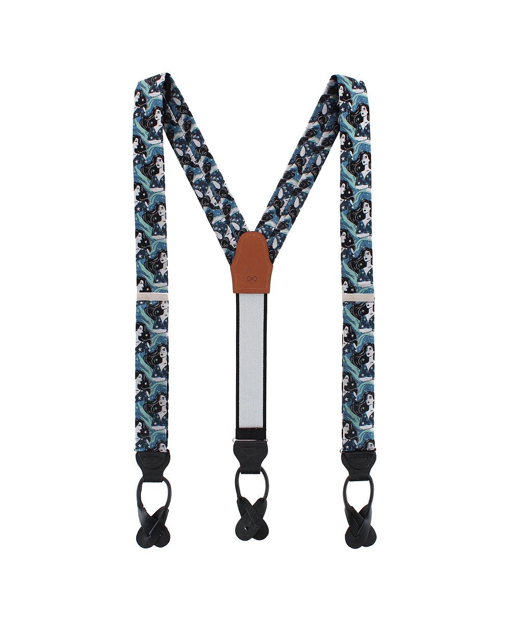 TRAFALGAR Men's The Siren's Song Silk Novelty Button End Suspenders