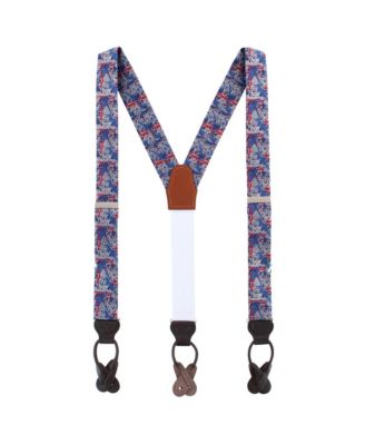 Trafalgar Мужские подтяжки Freedom's Torch Patriotic из шелка с декоративными пуговицами