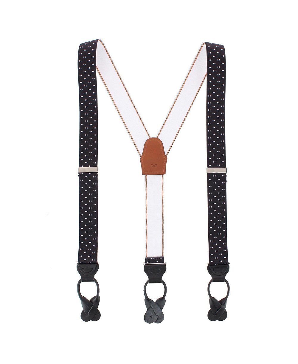 TRAFALGAR Men's The Micro Bow Classic Elastic Button End Suspenders