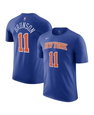Мужская и женская футболка Nike Jalen Brunson Blue New York Knicks Name & Number - Icon Edition
