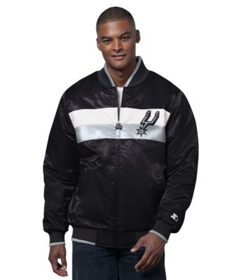 Мужская куртка-бомбер Starter San Antonio Spurs The Ambassador Satin Varsity Black/Silver