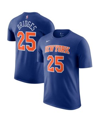 Мужская и женская футболка Nike Mikal Bridges Blue New York Knicks Name & Number - Icon Edition