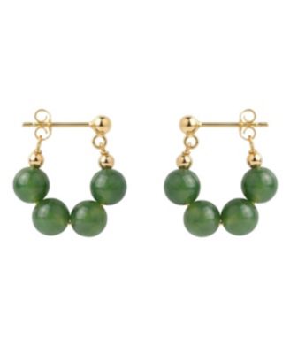 seree Fay - Beaded Jade Hoop Earrings