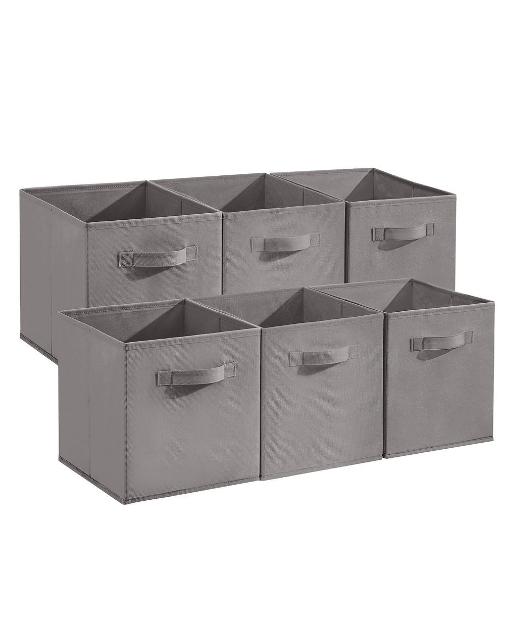 homfan 12-Pack Foldable Fabric Storage Cubes with Handles, Closet and Shelf Organizer Bins for Nursery, Pantry and Home