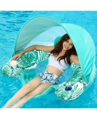 AOFAR Pool Float Inflatable Lounge Chair Cup Holder