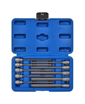 XDOVET Hex Bit Socket Set 3/8inch  Drive SAE 1/16-1/2inch  Long Allen CR-V S2 Steel 10pieces