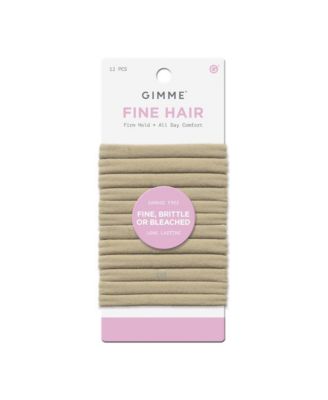 Gimme Beauty Fine Hair Elastic Bands - Slim-Fit Elastic Ties for Fine, Brittle, or Bleached Hair - 12 Pack