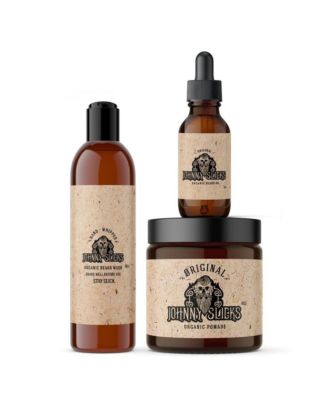Johnny Slicks Thinning Hair Kit | Oil Based Pomade, Beard Oil and Beard Wash | Original Scent