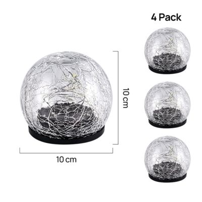 Солнечные светильники COWIN Solar Globe Lights 4 Pack Glass Ball Lights Outdoor Waterproof