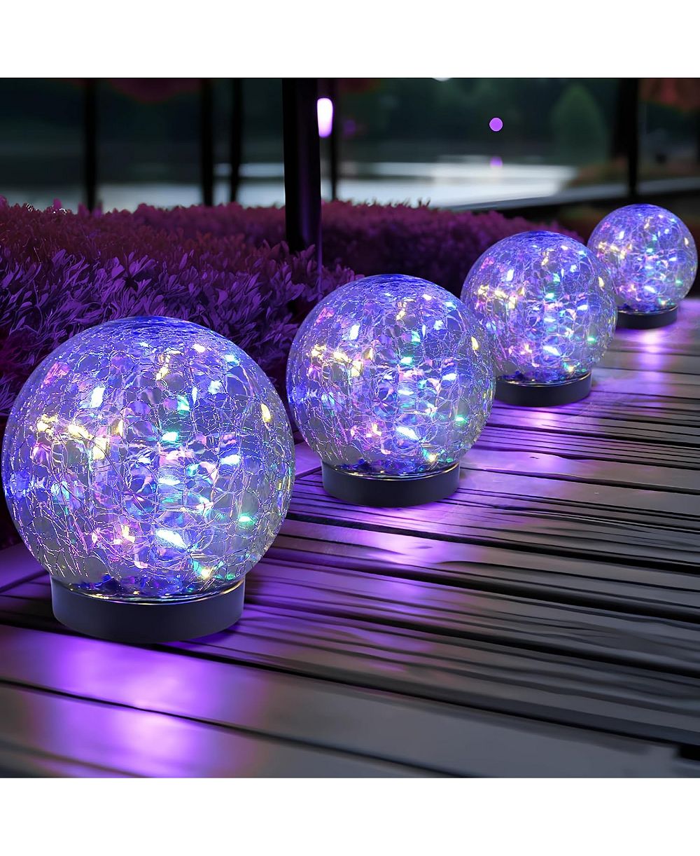 COWIN Solar Globe Lights 4 Pack Glass Ball Lights Outdoor Waterproof Solar Balls Lights