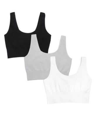 Fruit of the Loom Women's 360 Stretch Seamless Comfort Longline Bralette 3-Pack