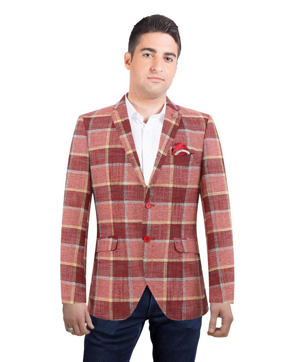Elie Balleh Men's Slim Fit Solid Blazer Sports Coat