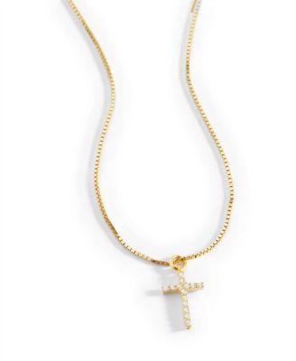 Колье Mint & Lily Pave Cross в 18k Gold Plated Sterling Silver