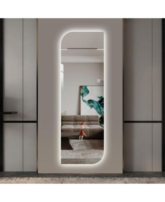 Настенное зеркало LAOTIES 65" x 21" LED с подсветкой, современное для спальни и туалетной комнаты