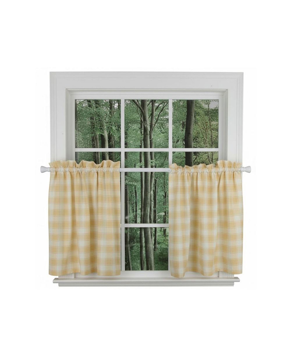 Шторы Ellis Curtain Country Check Tailored с карманом для штанги 1.5'' Butter