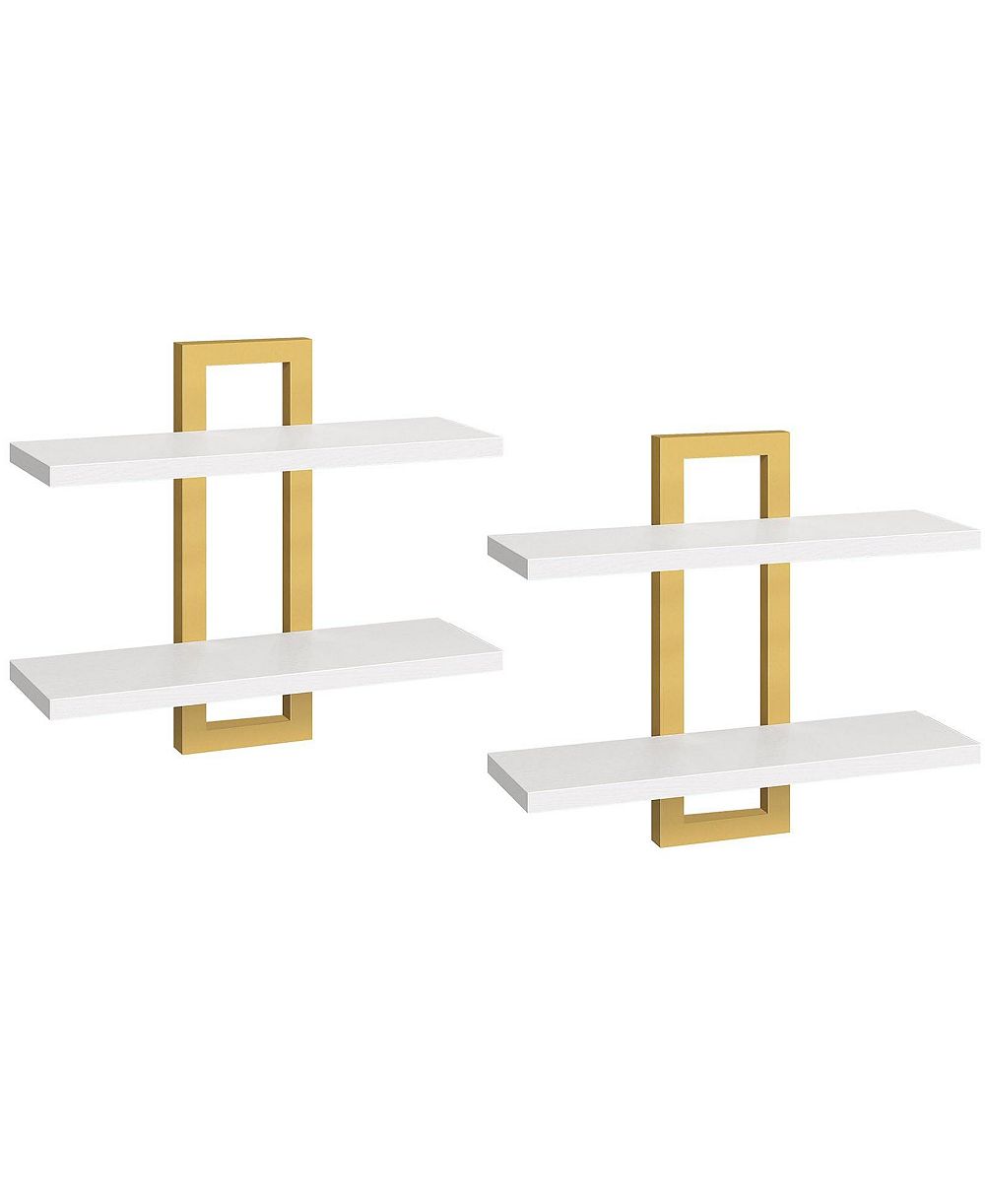 Slickblue Set of 2 Wall Mounted Shelves for Living Room, Bedroom or Bathroom