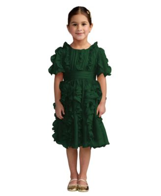 Детское шифоновое платье Mac Duggal Little Girls High-Neck Ruffle Chiffon