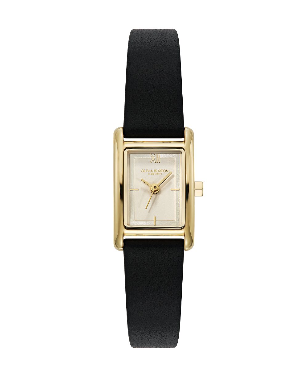 Женские часы Olivia Burton Mini Grove Black Leather Strap 16mm