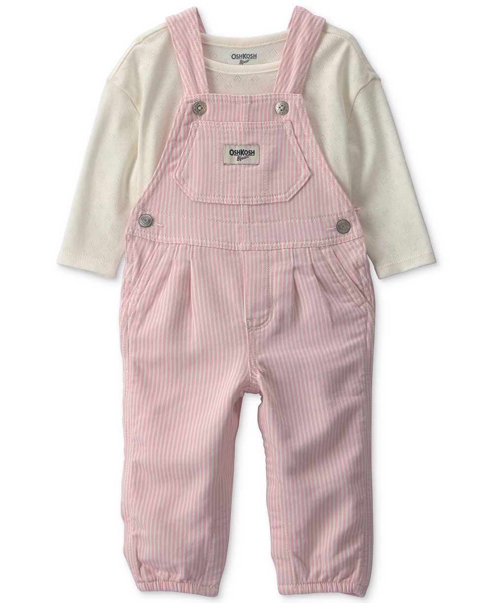Комплект из топа с длинным рукавом и комбинезона Osh Kosh для девочек из твида с клеткой