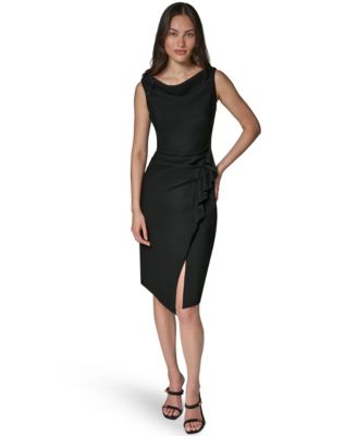 Женское платье Donna Karan New York без рукавов с драпировкой и оборкой сбоку