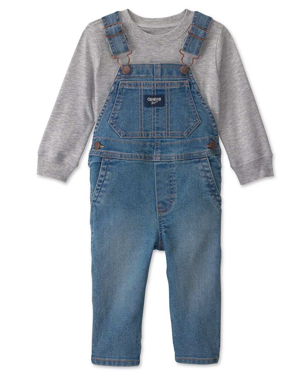 Комплект из 2 предметов для новорожденных мальчиков Osh Kosh: комбинезон из денима и футболка