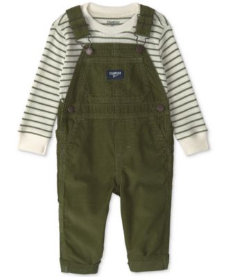 Osh Kosh Baby Boys' Striped Long-Sleeve Corduroy Top and Overall Set
