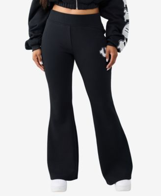 True Religion Women's Crystal Branded Flare Pants