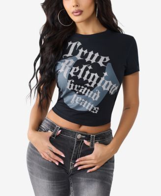 Женская футболка True Religion Women's Crystal Horseshoe Baby