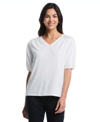 Rafaella Petite Puff-Sleeve Top