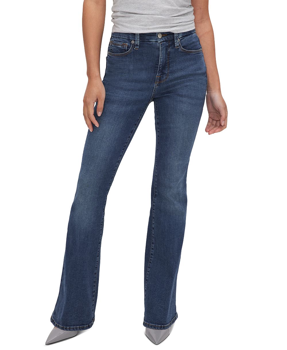 Good American Petite Mid-Rise Flare Jeans