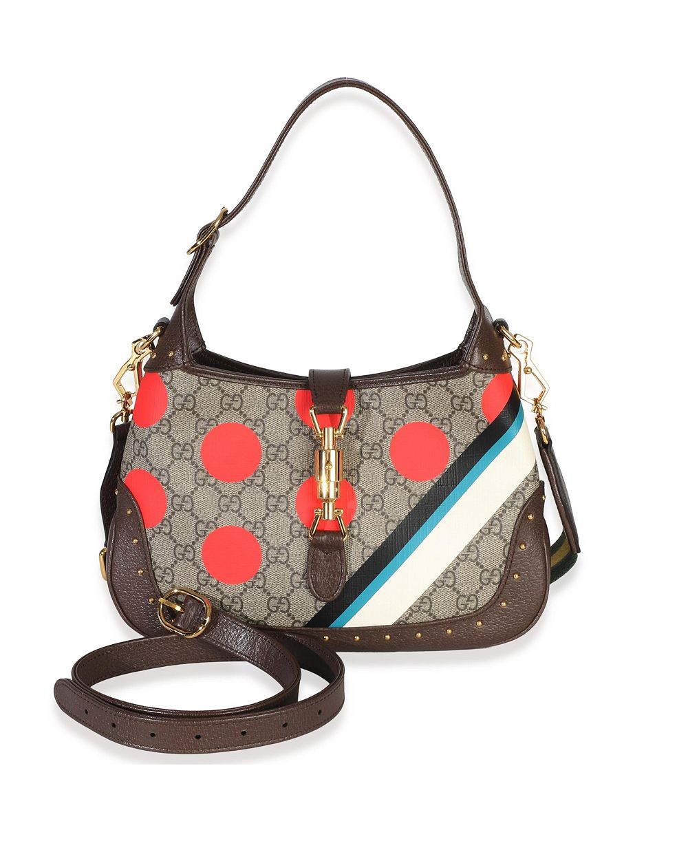 Pre-Owned Gucci сумка Jackie 1961 H из канваса GG Supreme с монограммой и геометрическим узором