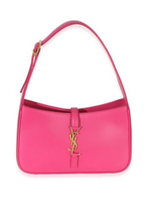 Pre-Owned Saint Laurent Pink Smooth Calfskin Le 5 7 Small Hobo