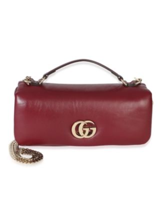 Pre-Owned Gucci маленькая сумка с верхними ручками из красной овчины GG Milano