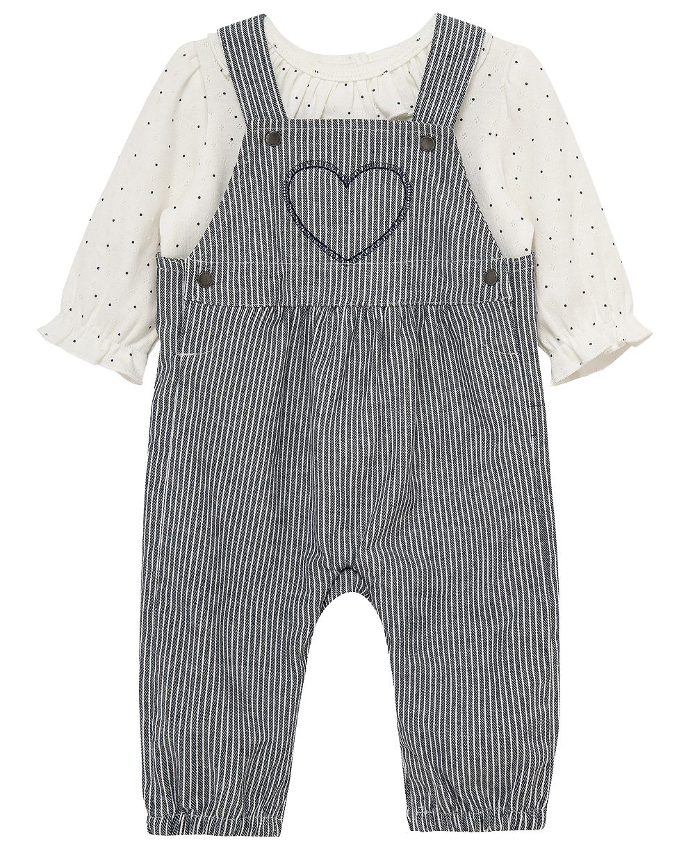 Little Me Baby Girls' Heart Top and Overall, 2-Piece set