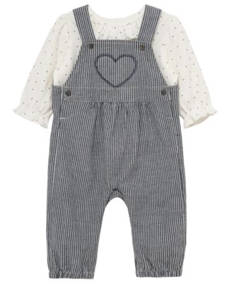 Little Me Baby Girls' Heart Top and Overall, 2-Piece set