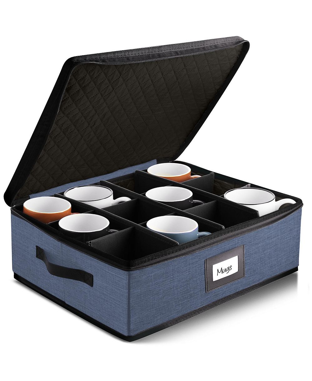 StorageBud Coffee Mug Storage, Quilted and Stackable Coffee Cup Storage Organizer for Service of 12