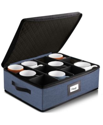 StorageBud Coffee Mug Storage, Quilted and Stackable Coffee Cup Storage Organizer for Service of 12