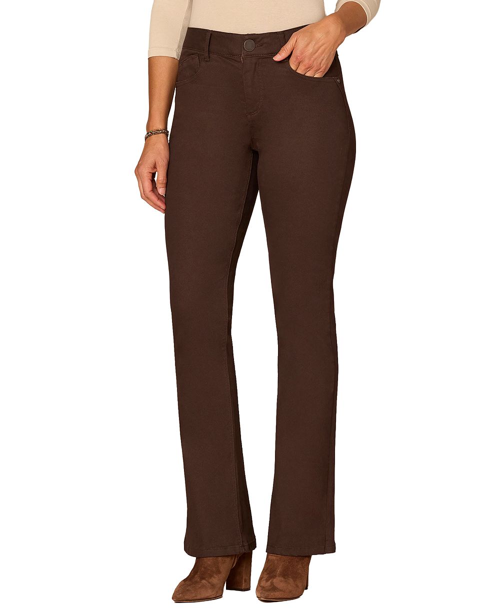 Democracy Petite Mid-Rise Twill Bootcut Jeans