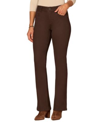 Democracy Petite Mid-Rise Twill Bootcut Jeans